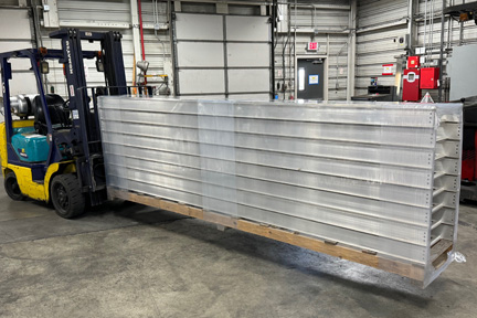 TAB Ribbed stretch wrap around pallet load with forklift