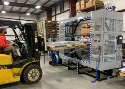 Forklift using TAB Wrapper Tornado orbital wrapper at Penn Sheet Metal